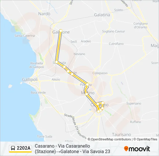 2202A Bus Line Map
