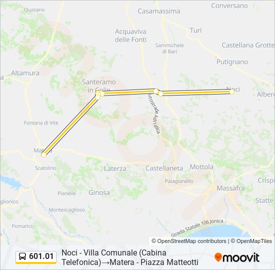 601.01 bus Line Map