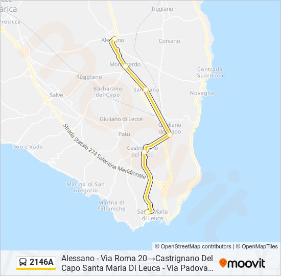 2146A bus Line Map