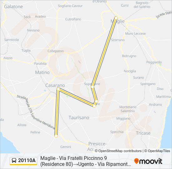 20110A bus Line Map