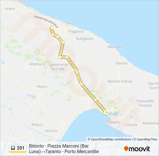 201 Bus Line Map
