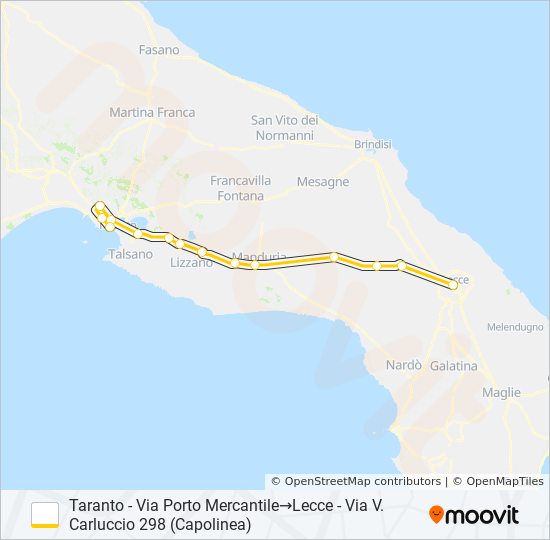 Percorso linea bus 05410 DA 01012022