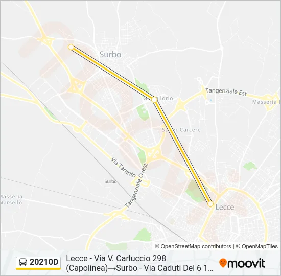 20210D Bus Line Map