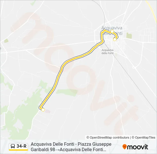 34-R Bus Line Map
