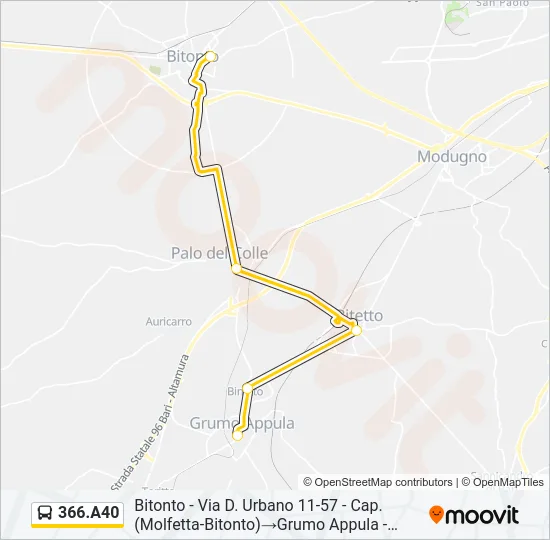 366.A40 Bus Line Map