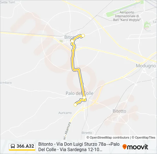 366.A32 Bus Line Map