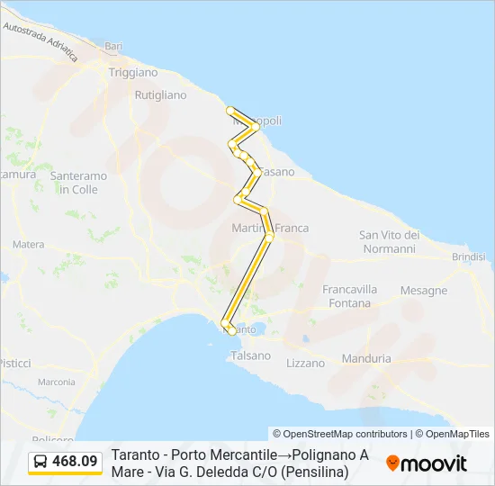 Percorso linea bus 468.09
