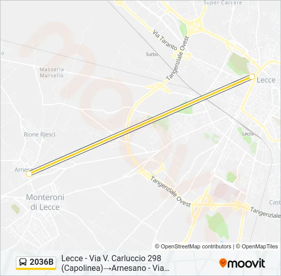 2036B Bus Line Map