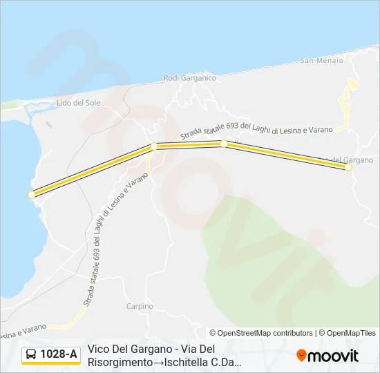 1028-A Bus Line Map