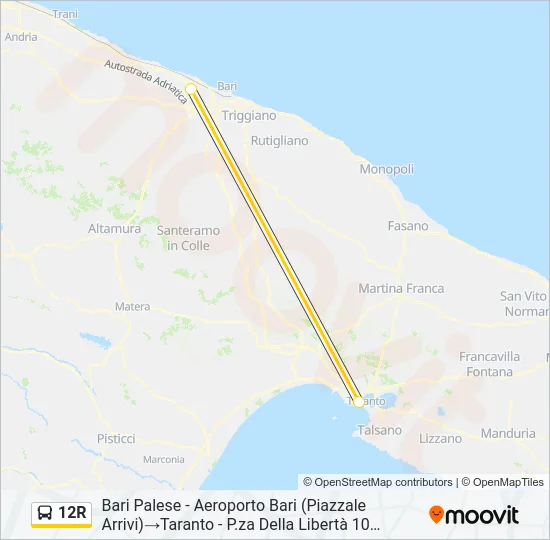 12R Bus Line Map