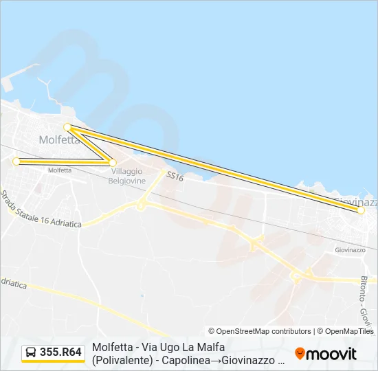 355.R64 Bus Line Map