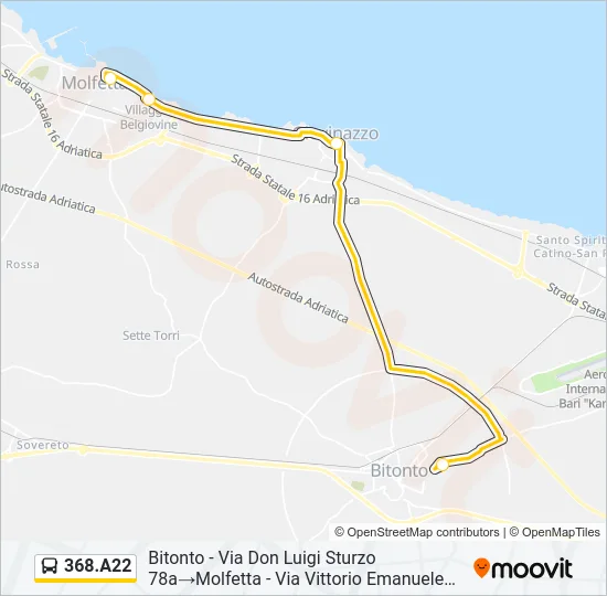 368.A22 Bus Line Map