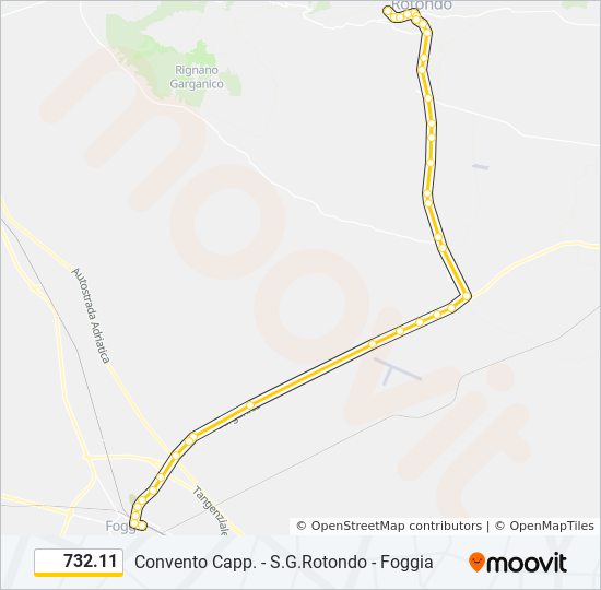 732.11 bus Line Map