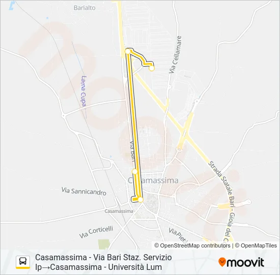 Percorso linea bus 797RLUM.01 - BIS
