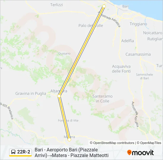 22R-2 Bus Line Map