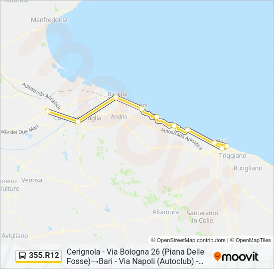 355.R12 Bus Line Map