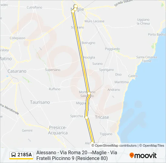 2185A Bus Line Map