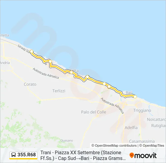 355.R68 Bus Line Map