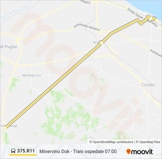 Percorso linea bus 375.R11