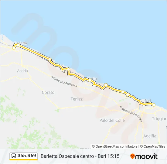 355.R69 Bus Line Map