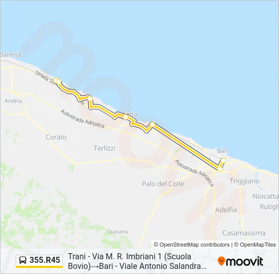 355.R45 Bus Line Map