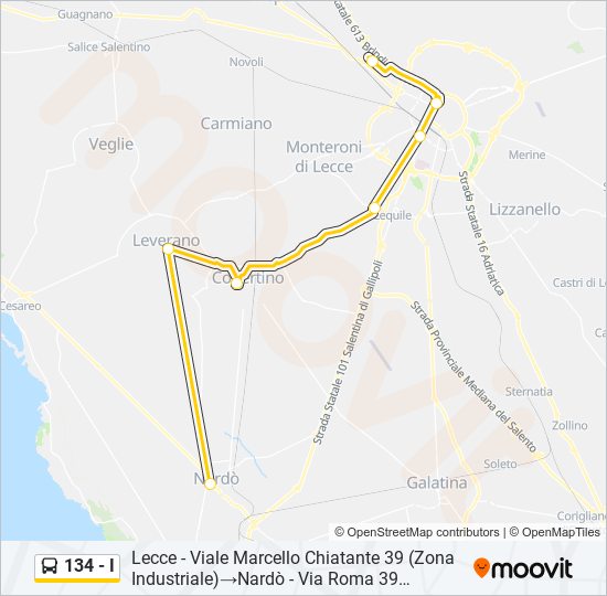 134 - I bus Line Map