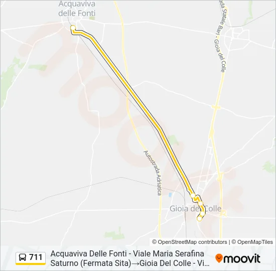 711 Bus Line Map
