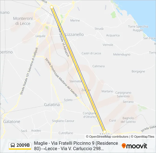 2009B Bus Line Map