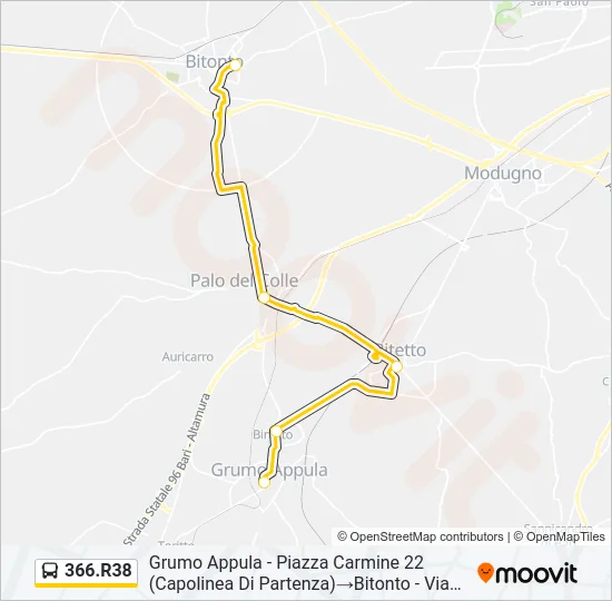 366.R38 Bus Line Map