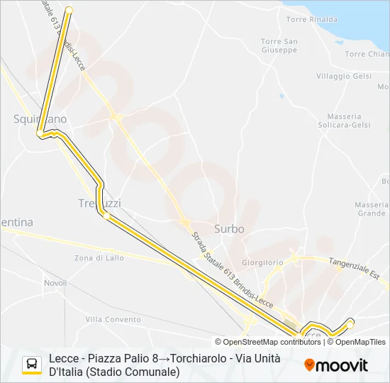 2052 - 1 Bus Line Map