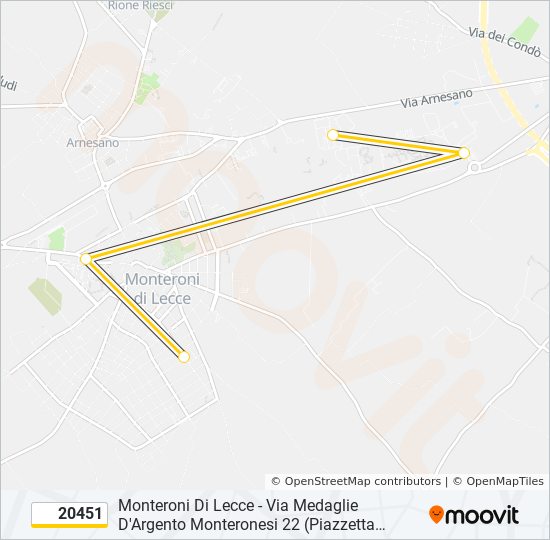 Percorso linea bus 20451