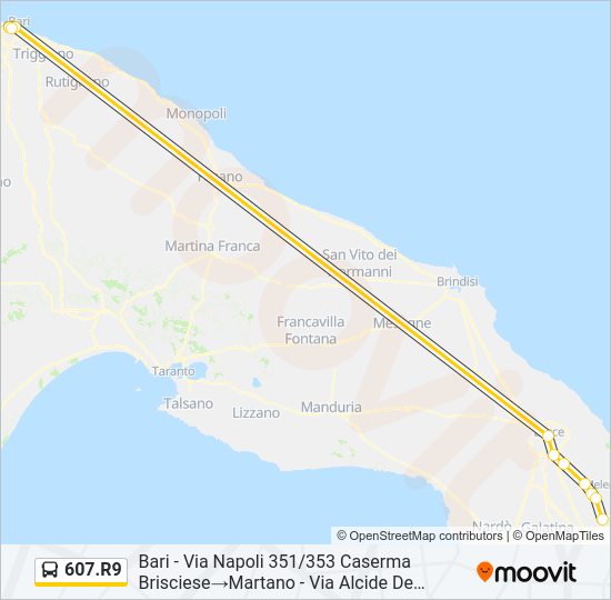607.R9 Bus Line Map