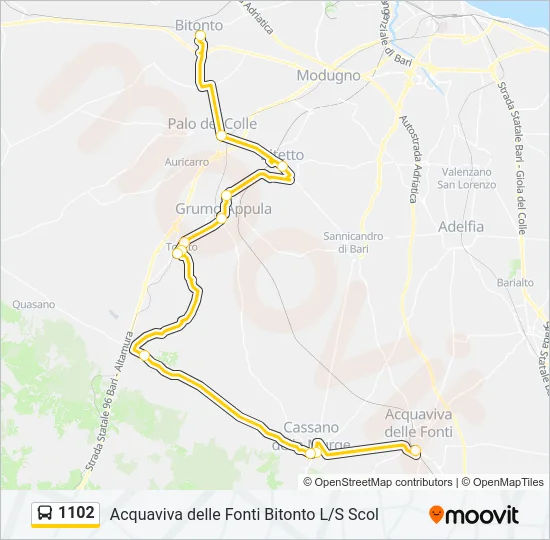 1102 Bus Line Map