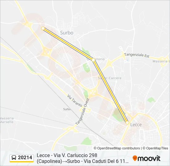 Percorso linea bus 20214