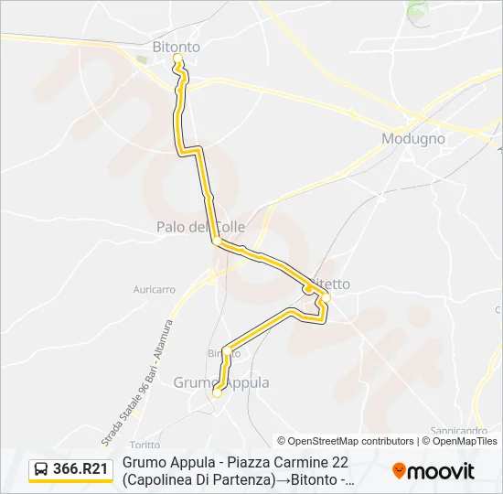 366.R21 Bus Line Map