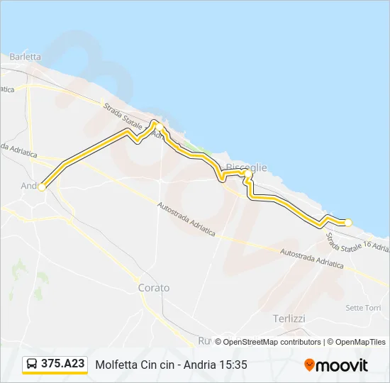 375.A23 Bus Line Map