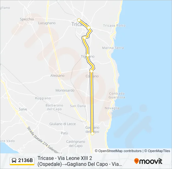 2136B Bus Line Map
