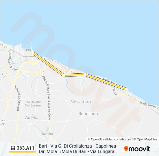 363.A11 Bus Line Map
