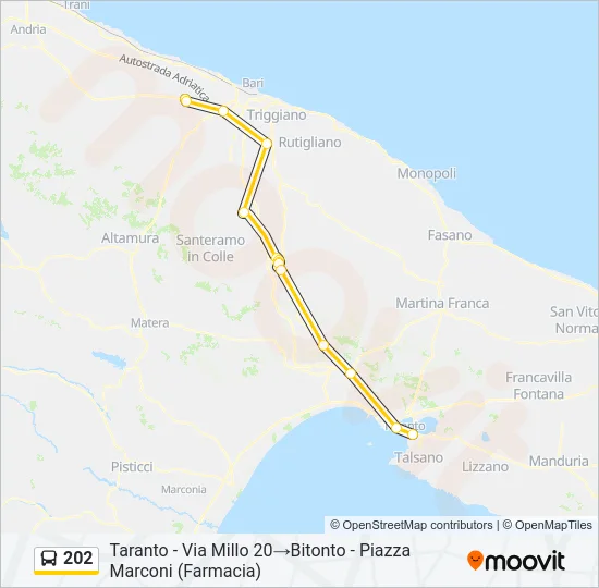 202 Bus Line Map