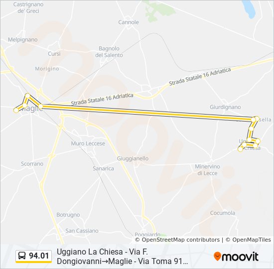 94.01 bus Line Map
