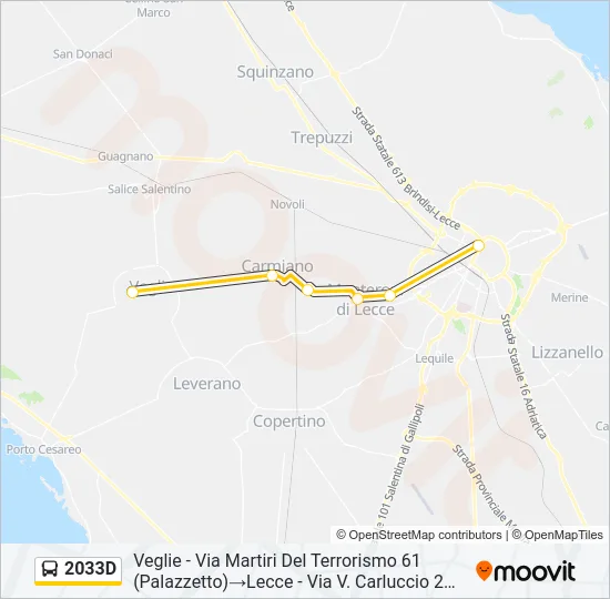 2033D Bus Line Map