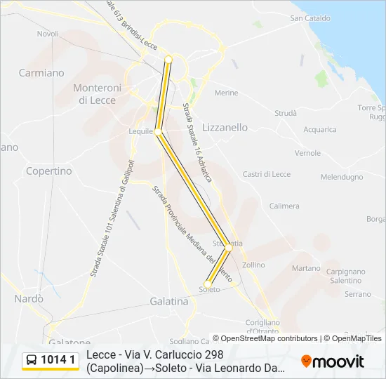 1014  1 Bus Line Map