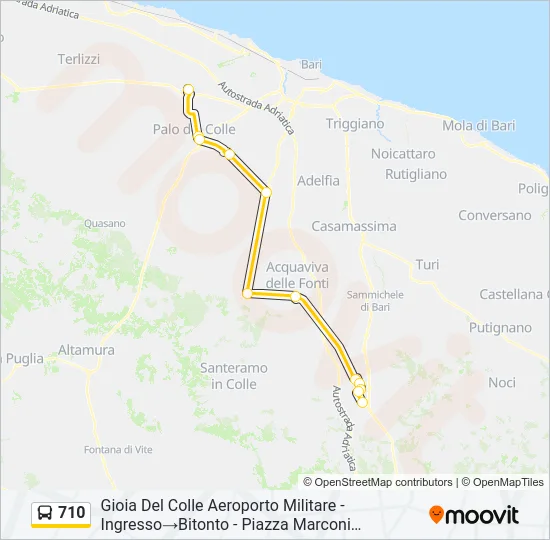 710 Bus Line Map