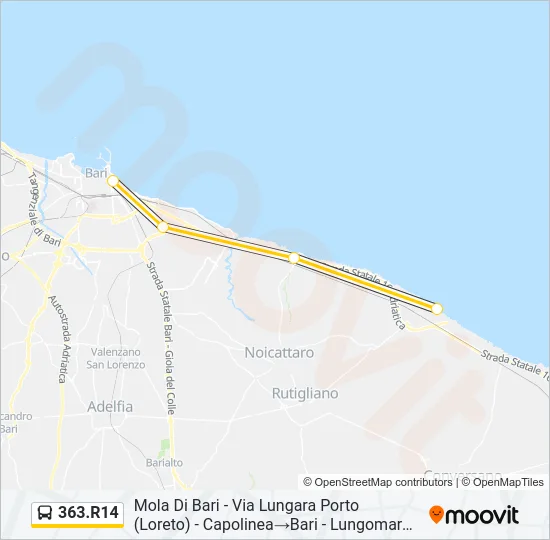363.R14 Bus Line Map