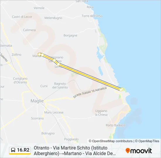 16.R2 Bus Line Map