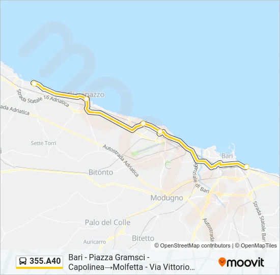 355.A40 Bus Line Map