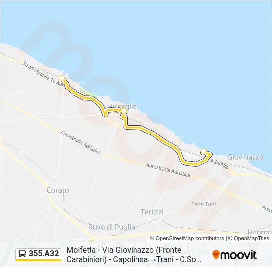 355.A32 Bus Line Map