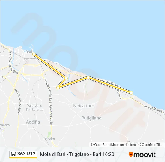 363.R12 Bus Line Map
