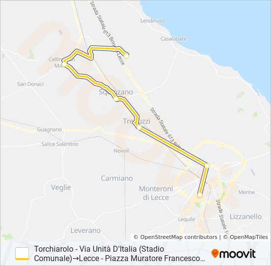 Percorso linea bus 20513S - 2