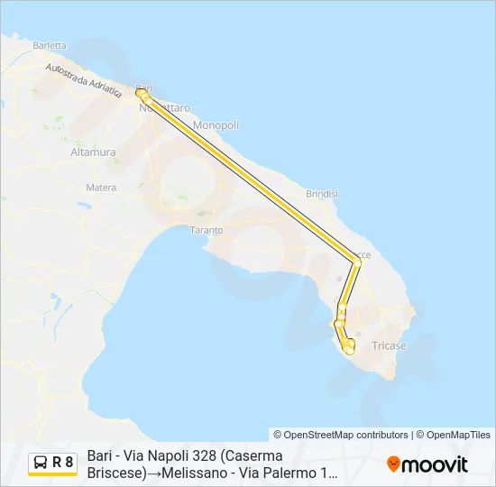 R 8 Bus Line Map